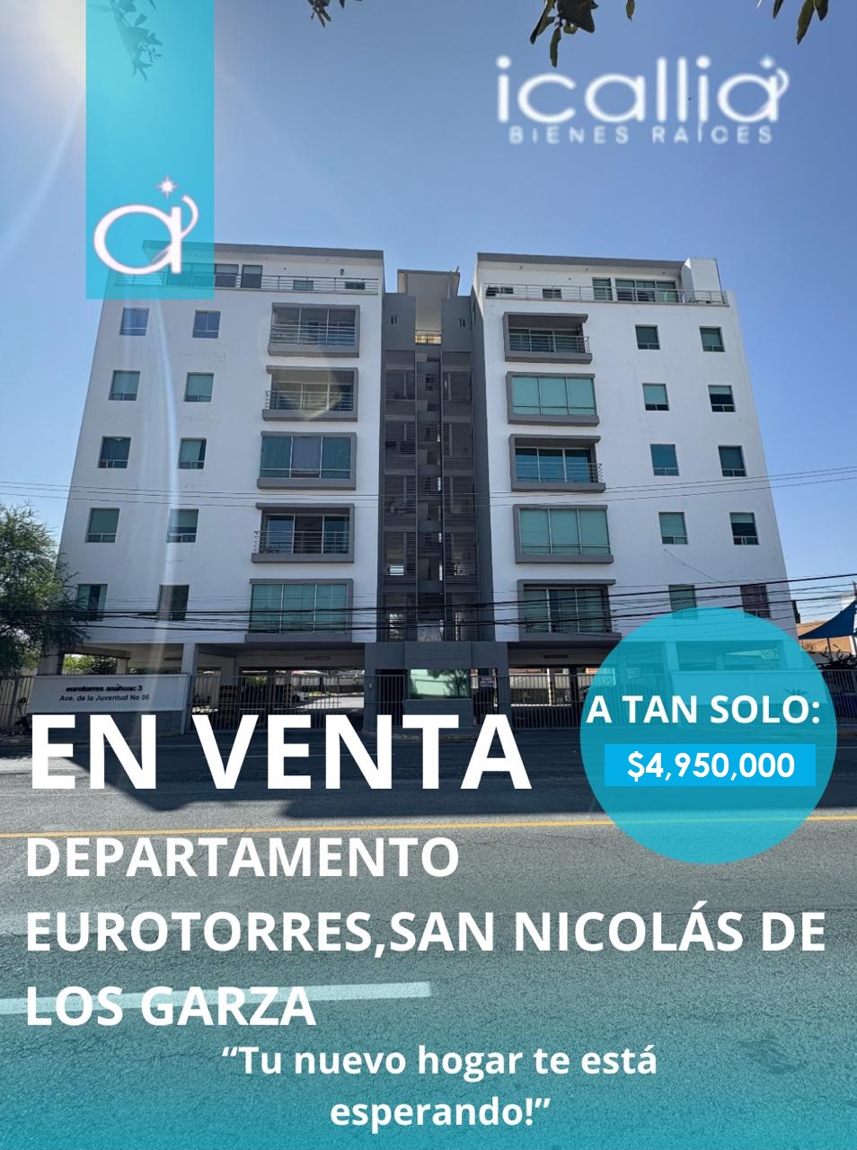 EN VENTA PROPIEDAD EN EUROTORRES, SAN NICOLAS DE LOS GARZA,NL